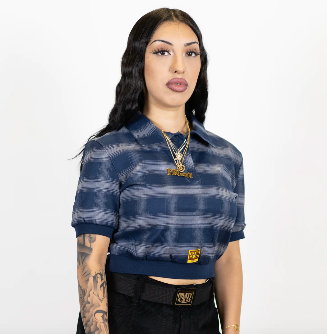 FB COUNTY FLANNEL CROP TOP