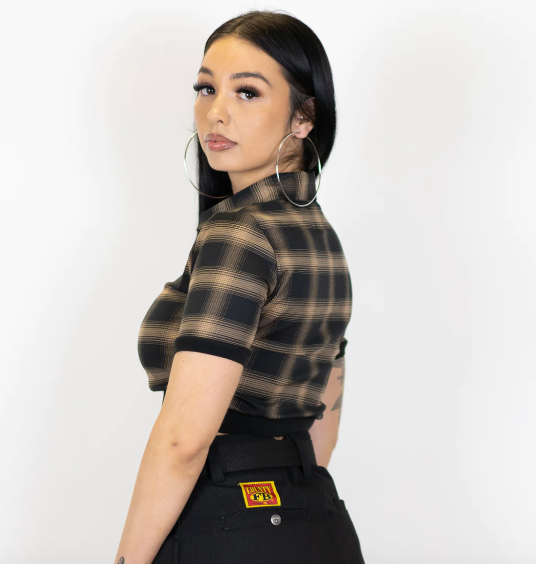 FB COUNTY FLANNEL CROP TOP