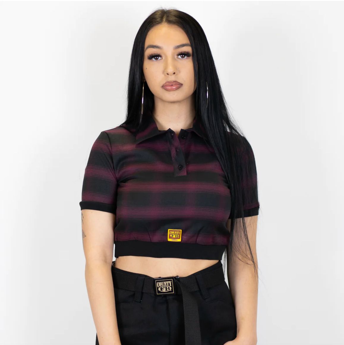 FB COUNTY FLANNEL CROP TOP