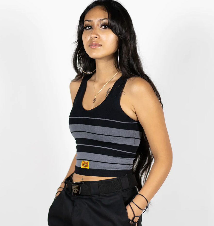 FB COUNTY CHARLIE BROWN TANK TOP - BLACK/GREY