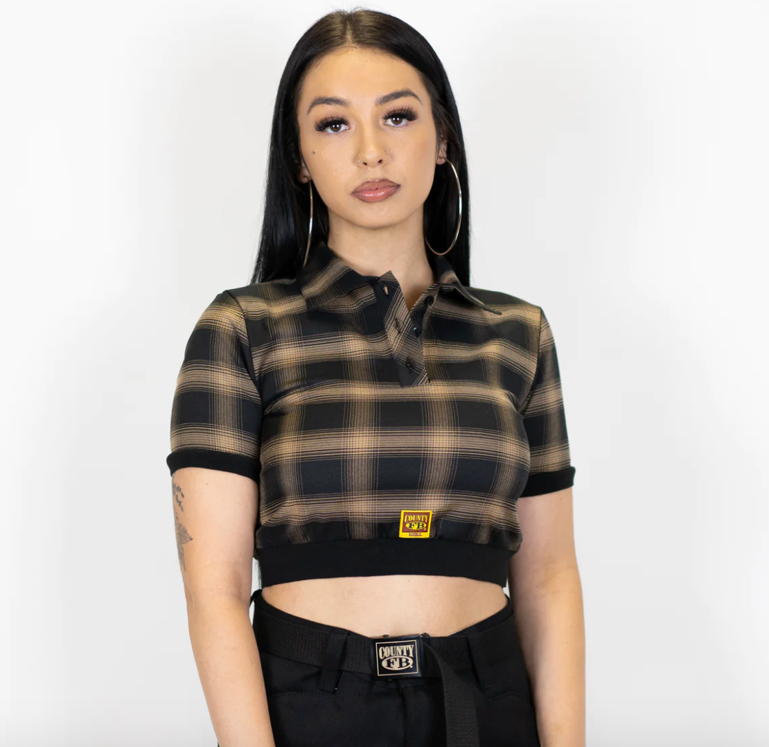 FB COUNTY FLANNEL CROP TOP